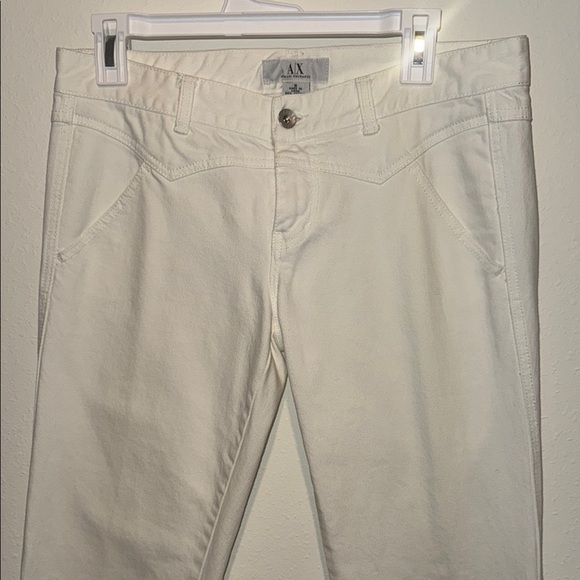 Vintage Armani Exchange low rise Women's Straight Leg Jeans - Cream - Picture 2 of 4
